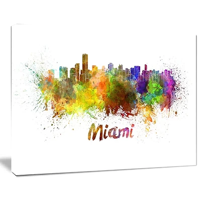 Design Art La Ligne D'Horizon De Miami Art Sur Toile