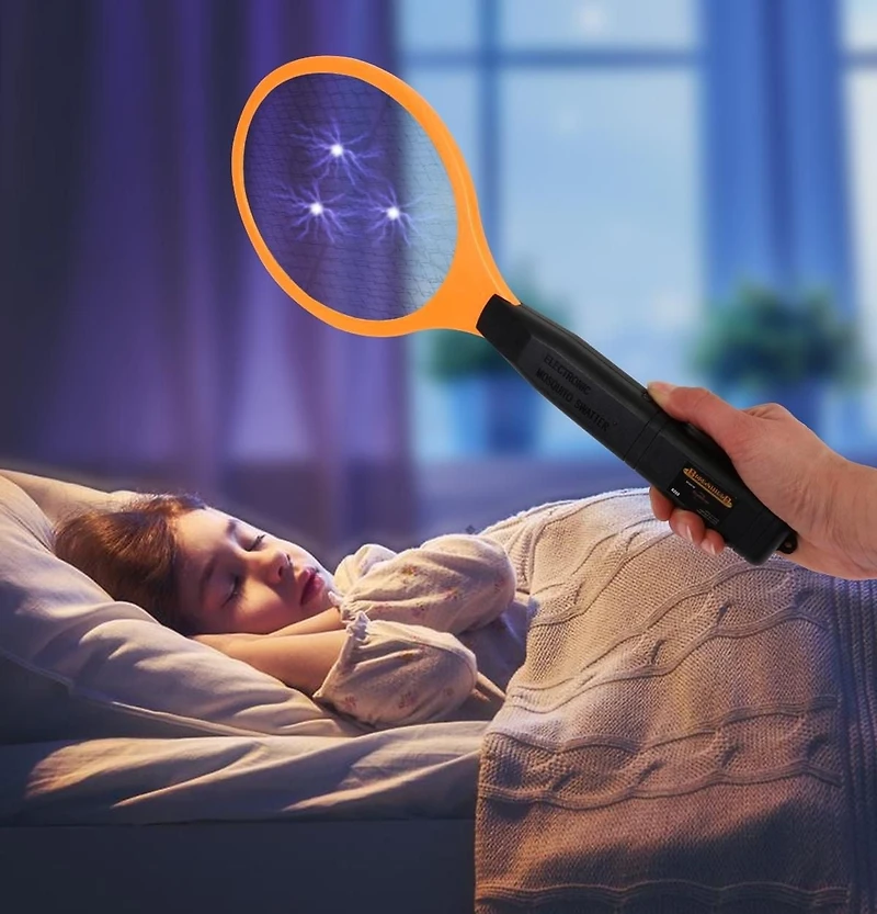 Bite Shield Raquette Zapper Électronique, Tue-Mouches et Insectes Efficace pour l'Extérieur