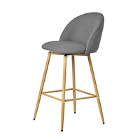 Homy Casa Set of 2 Modern Bar Stool with Fabric Upholstery - 26 in. Seat Height Adjustable Seat for Kitchen Island