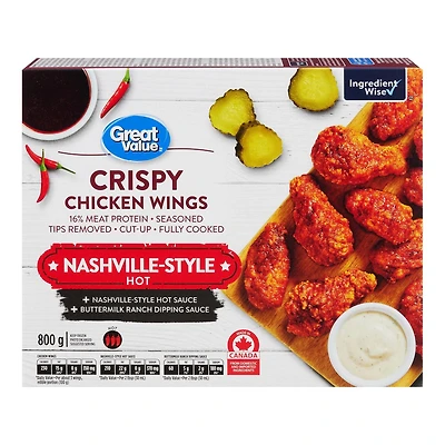 Great Value Nashville-Style Hot Crispy Chicken Wings, 800 g