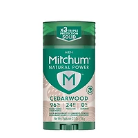 Mitchum Désodorisant Solide Natural Power hommes, Bois de cèdre, 76g