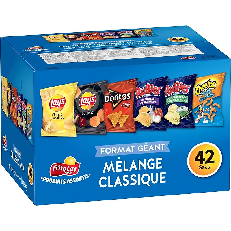 Frito-Lay Variety Packs Classic Mix Flavoured Snacks, 1176g