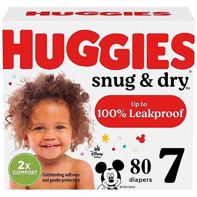 Couches HUGGIES Snug & Dry, Emballage Mega Colossal, Tailles: 1-8 Tailles: 1-8 | 200-74 Unités