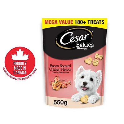 CESAR BAKIES Dog Treats, Small Adult Dogs, Bacon Roasted Chicken, 180 - 550g