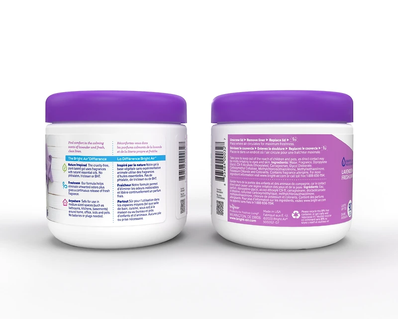 Désodorisant Bright Air Super Odor Eliminator, Lavande et Linge Frais, 400 ml