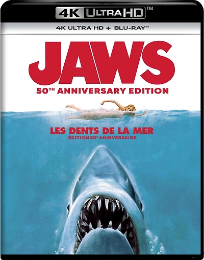 Jaws - 50th Anniversary Edition (4K UHD + Blu-Ray), directed by Steven Spielberg [1975]