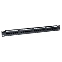 24 Port Cat6 Patch Panel, 1u - Black