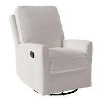 Fauteuil inclinable manuel pivotant CorLiving Jasmine en tissu bouclé blanc, rembourré et moelleux