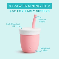 Munchkin C’est Silicone! Open Training Cup with Straw for Babies and Toddlers 6 months+, 4 Ounce, A taste of that bottle-free life!