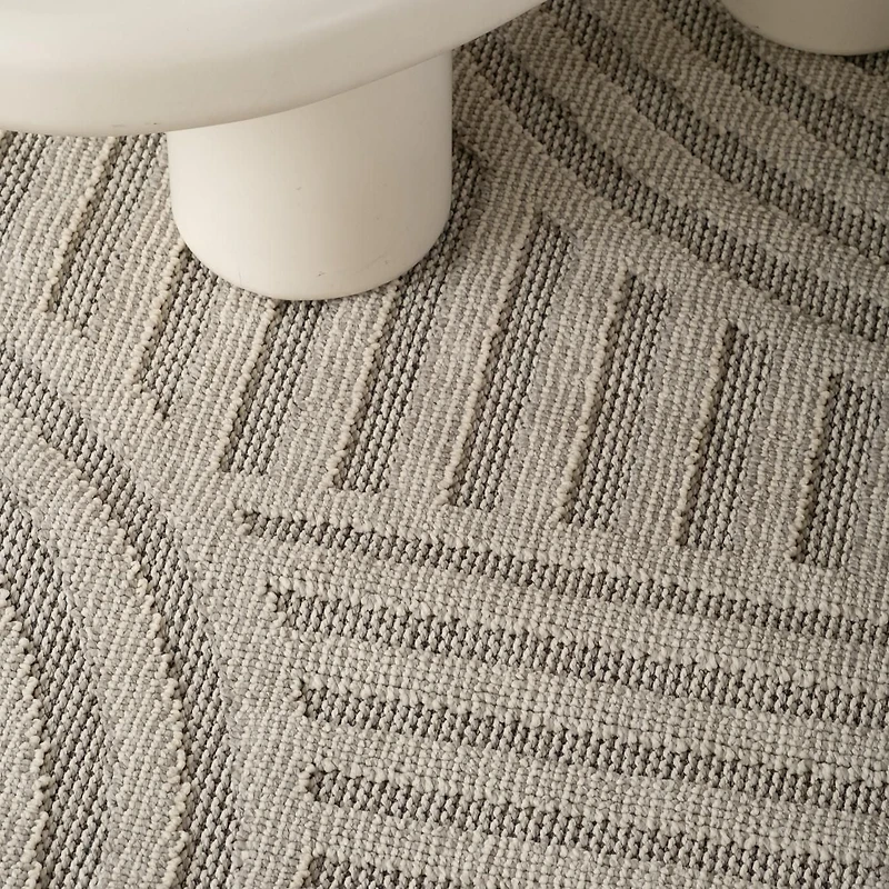 Rug Branch Hogar Abstract Indoor Outdoor Area Rug, Grey Cream, Modern - Living Room, Bedroom, Dining Room, and Kitchen