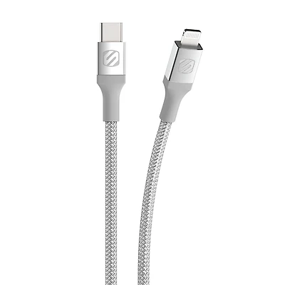 Scosche Strikeline Câble de charge et de synchronisation Lightning USB-C tressé de qualité supérieure 8 pieds Recharge haut débit