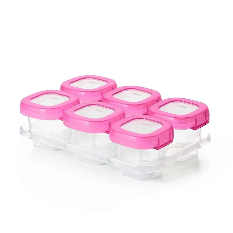 OXO Tot - Baby Blocks - Contenants de 60 ml - Portionner, Conserver, Congeler, Réchauffer, Servir - Hermétiques, Étanches, Antifuites - Micro-ondes, Congélateur, Lave-vaisselle - Sans BPA, Phtalates,