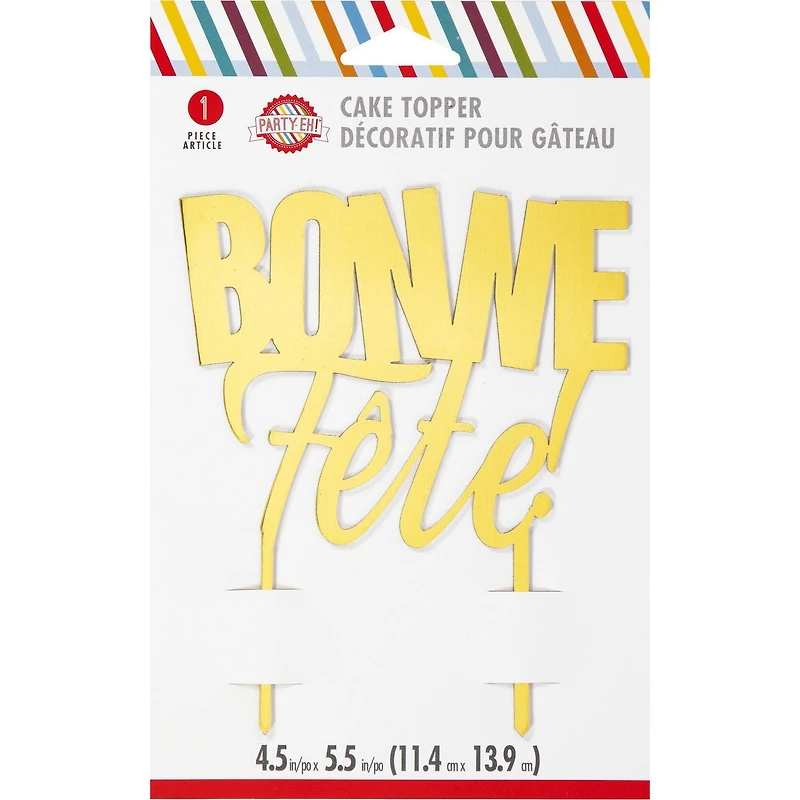 Figurine de gâteau dorée bonne fête
