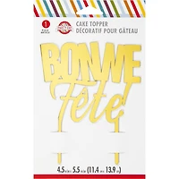 Figurine de gâteau dorée bonne fête