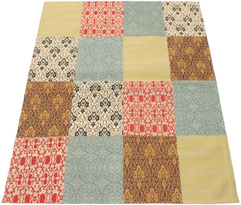 ECARPETGALLERY 5'8" x 7'6" Transitional Collage Handmade Area Rug for Living Room, Dining Room and Bedroom in Grey