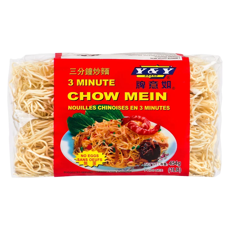 Y & Y 3 Minute Chow Mein Noodles 454g