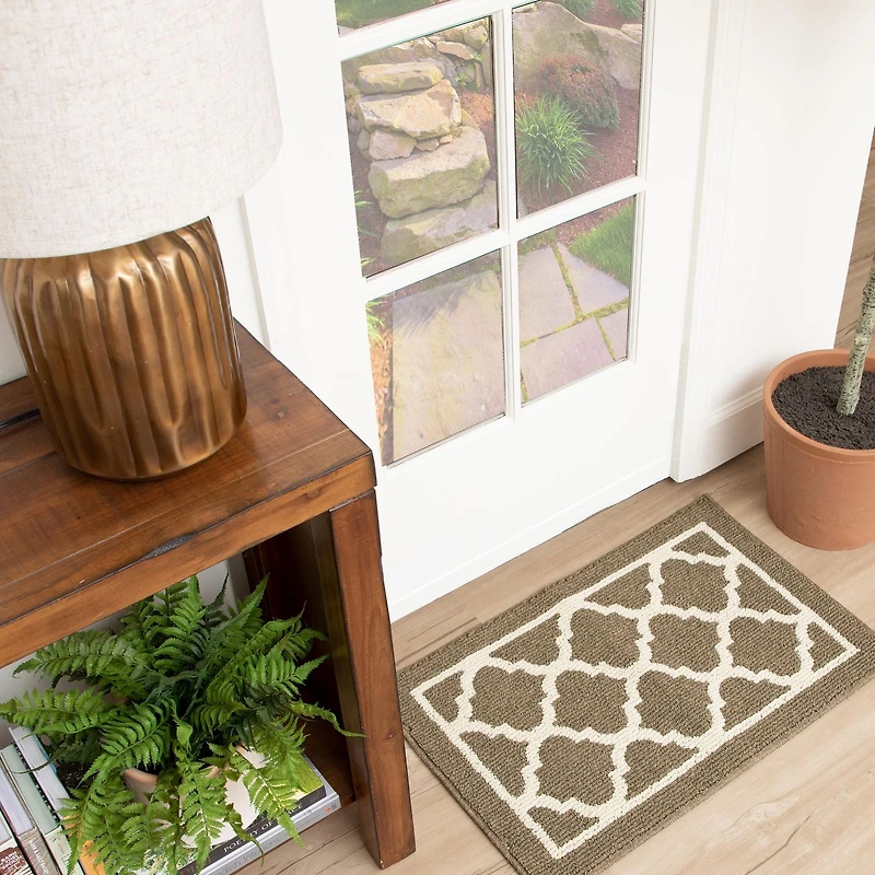 Hometrends Lawson Taupe Polyester Area Rug