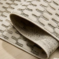 Tapis d'interieur exterieur abstrait Rug Branch Maise, beige creme, moderne - Entree, couloir