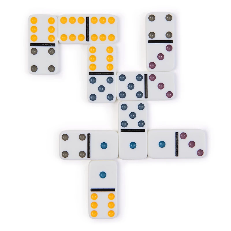 Spin Master Games, Cardinal Classics, Coffret de dominos double six dans une boîte de rangement en métal, pour les familles et les enfants à partir de 8 ans Spin Master Games, Cardinal Classics, Coffret de dominos double six dans une boîte de rangement en métal, pour les familles et les enfants à partir de 8 ans