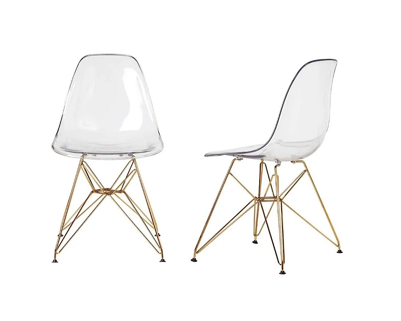 Heavenly Collection Clear & Gold Dining Chair