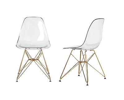 Heavenly Collection Clear & Gold Dining Chair
