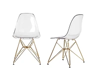 Heavenly Collection Clear & Gold Dining Chair