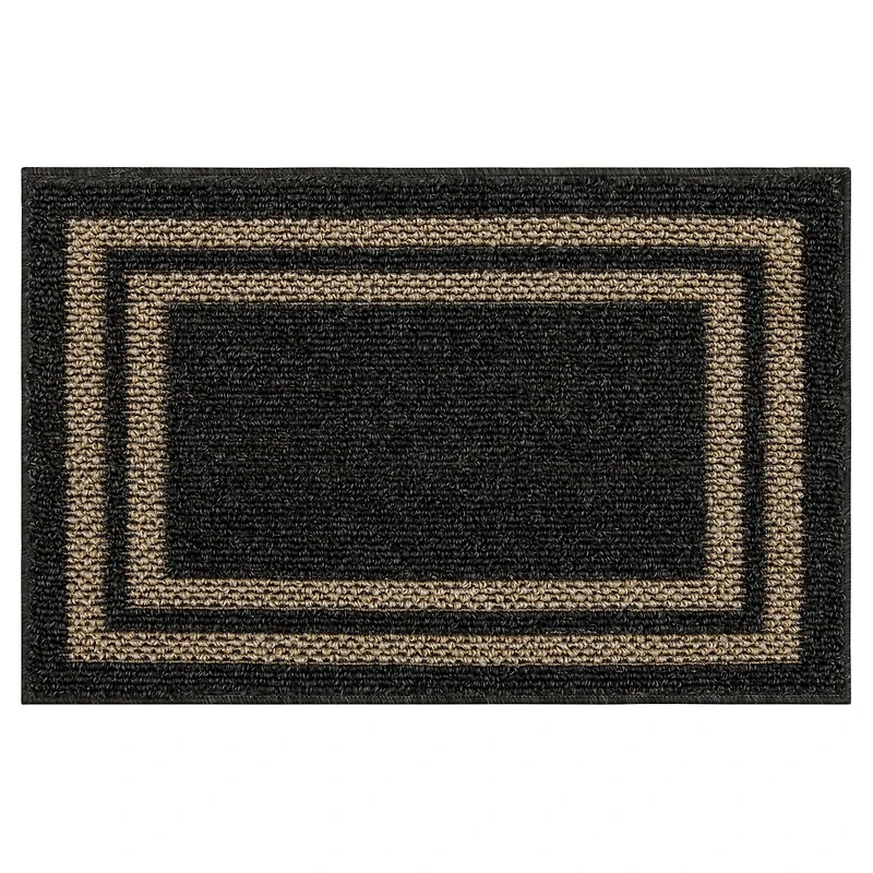 Mohawk Home - Tapis touffeté en polyester à motif de bordures, noir/havane