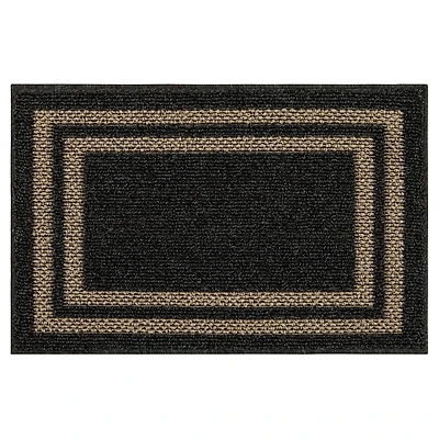 Mohawk Home - Tapis touffeté en polyester à motif de bordures, noir/havane