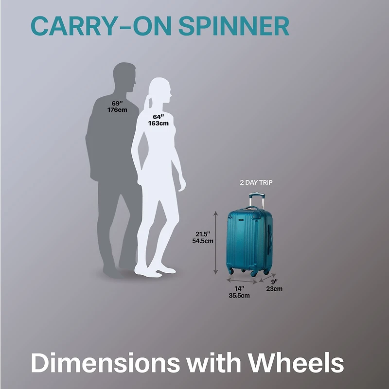 JetStream® Valise Cabine Rigide à Roulettes Bagage de Cabine à Roulettes Pivotantes de 20 po