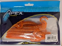Apex AP-RTW-OBF Ribbon Tail Worm Orange Black Flake 7" 10 Pack