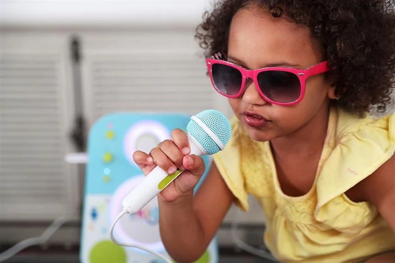 Singing Machine - Kids Mood, Haut Parleur bluetooth avec microphone, Bleu/Vert