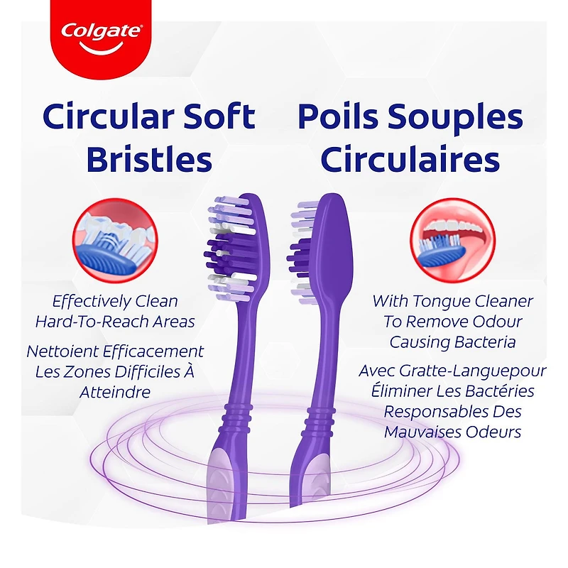 Paquet écono de 4 brosses à dents souples Colgate Extra Clean Paq. de 4