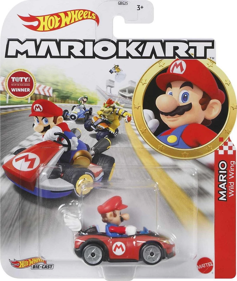Véhicule Mario Kart Mario Wildwing Hot Wheels à l’échelle 1:64