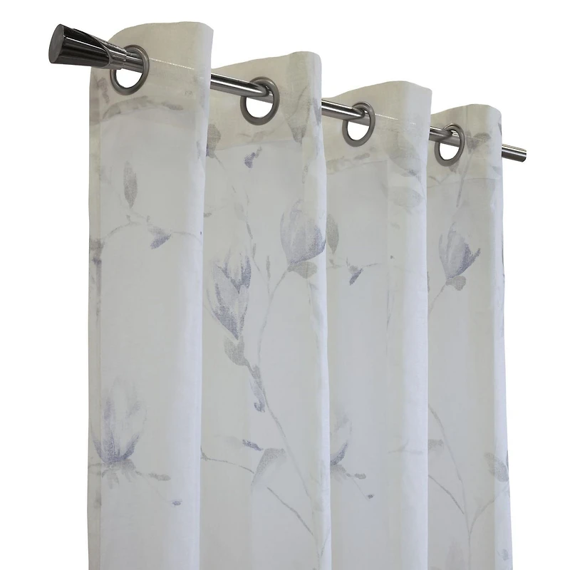 Loft Living Synergy, panneau de rideau à oeillets faux lin diaphane imprimé floral 52" x 63", corail