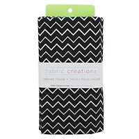 Fabric Creations Black Zigzag Canvas Pre-Cut Fabric - 42" x 72" / 1.1 m x 1.8 m