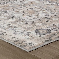 Tapis d'interieur classique Atlas Rug Branch, gris beige, oriental - Salon, chambre, salle a manger et cuisine