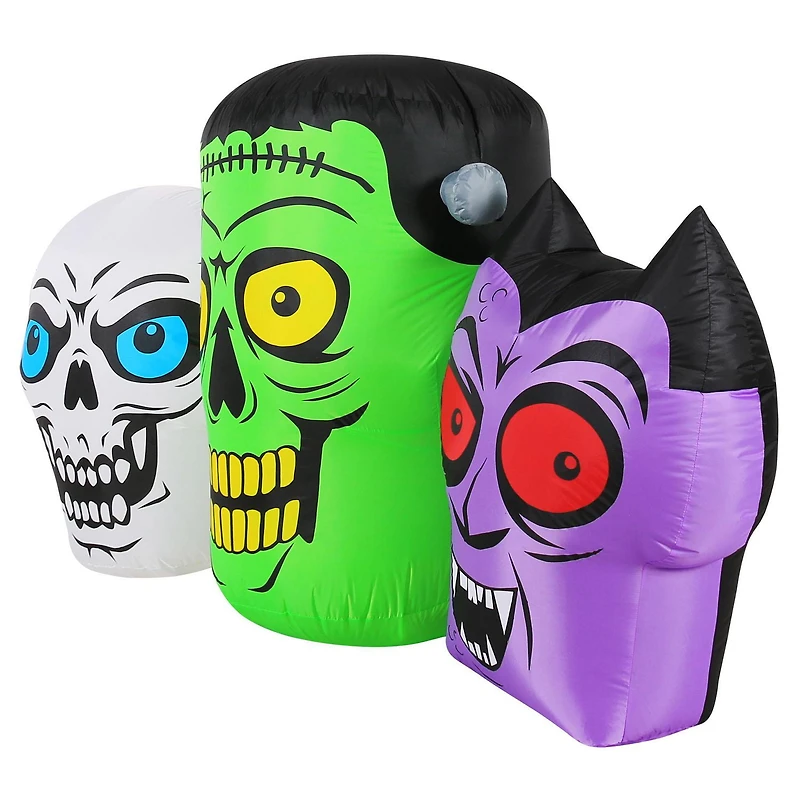 Trio de monstres gonflables de 1,8 m d’Occasions - Décoration d'extérieur pour Halloween