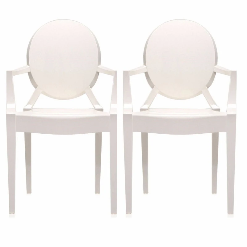 Nicer Furniture Ghost White Arm Chair