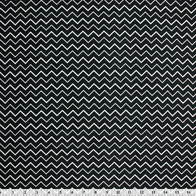 Fabric Creations Black Zigzag Canvas Pre-Cut Fabric - 42" x 72" / 1.1 m x 1.8 m