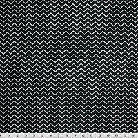 Fabric Creations Black Zigzag Canvas Pre-Cut Fabric - 42" x 72" / 1.1 m x 1.8 m