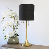 Simple Designs Tapered Table Lamp with Fabric Drum Shade
