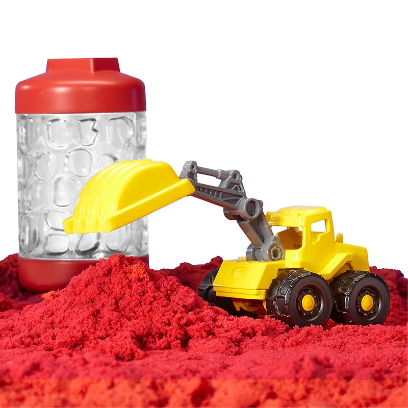 Wonder Factory Never Dry Sand Construction Trucks  - Red + Excavator - Never Dries Out and Gluten Free