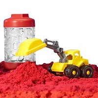 Wonder Factory Never Dry Sand Construction Trucks  - Red + Excavator - Never Dries Out and Gluten Free