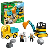 LEGO DUPLO Le camion et l’excavatrice 10931 Jouet de construction (20 pièces)