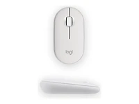 Logitech Pebble Mouse 2 M350s fine sans fil Bluetooth, portable, légère, boutons personnalisables - Blanc