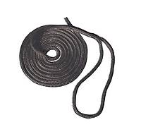 Premium Double Braid Nylon Dock Line with Eye Splice,  1/2" x 25' Boat Rope Docking Line,Black Mooring Rope Dockline for Boat Kayak