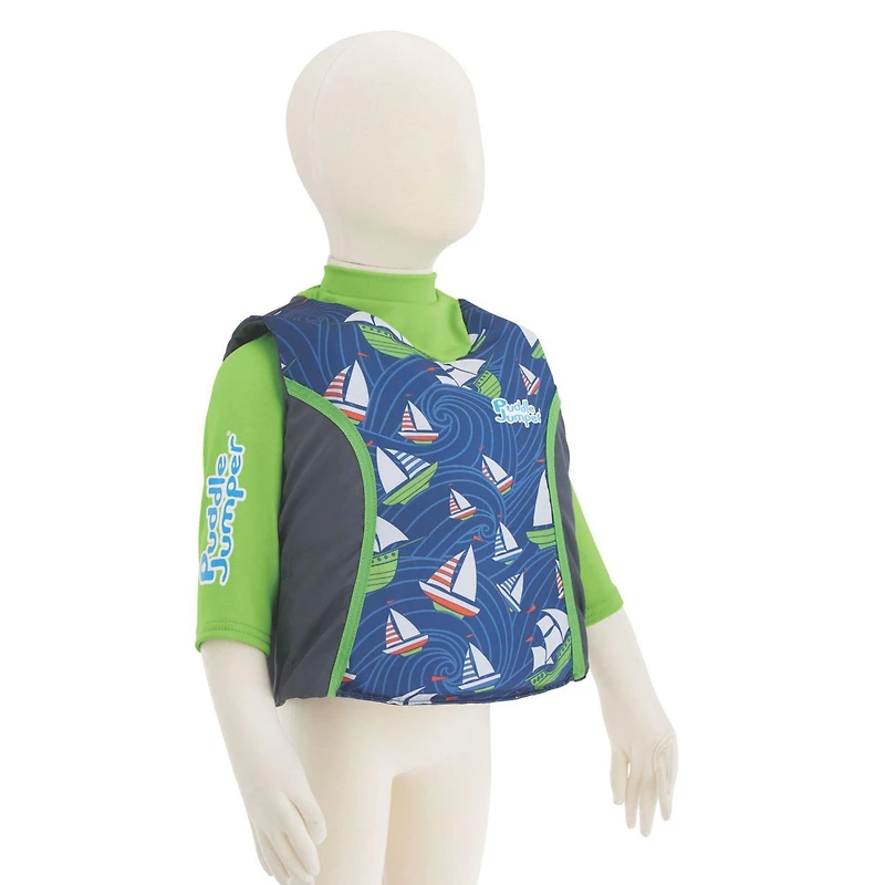 Stearns Puddle Jumper Kids 2-in-1 Life Jacket and Rash Guard, Sailboats