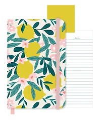 Journal de poche "Markings By C.R. Gibson" Sarcelle avec motif citron