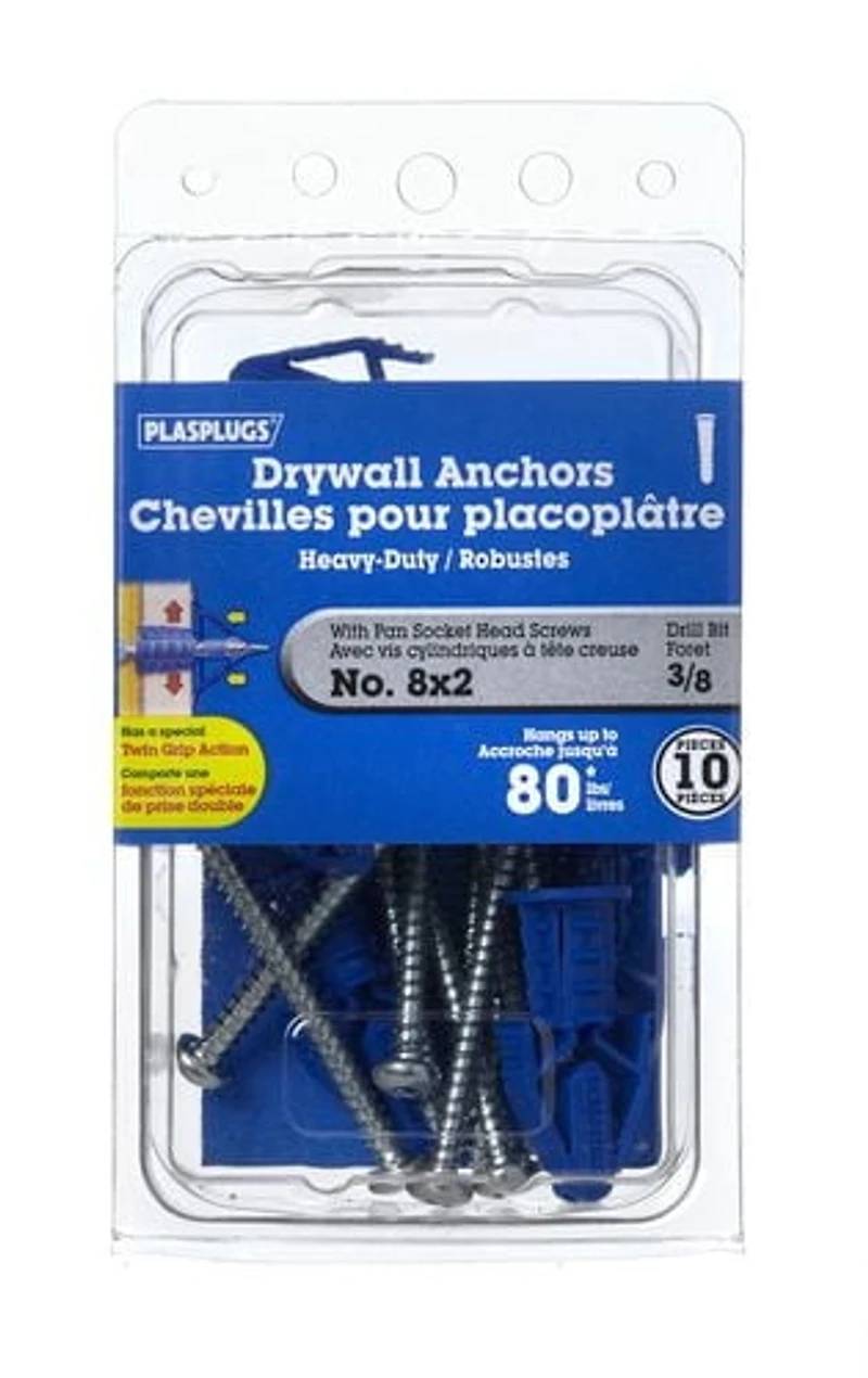 #8 Heavy Duty Plasplug Drywall Anchor 10 Pieces