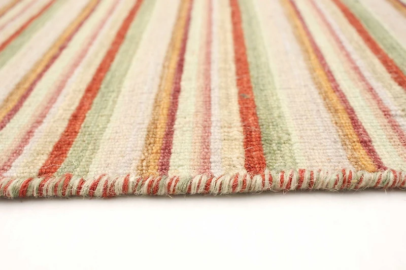 ECARPETGALLERY 5'1" x 6'11" Flat-weaves & Kilims Manhattan Hand Made Area Rug for Living Room, Dining Room and Bedroom in Ivory